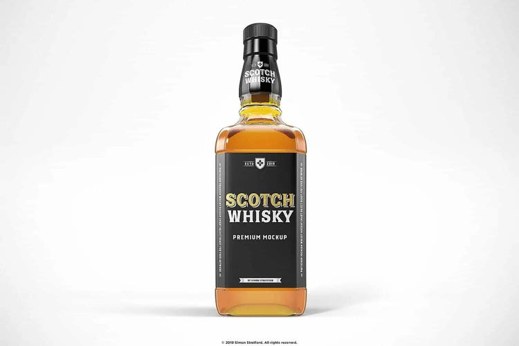 Scotch whisky bottle mockup Photoshop mockup preview