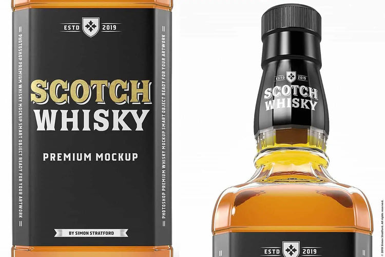 Scotch whisky bottle mockup mockup example 3