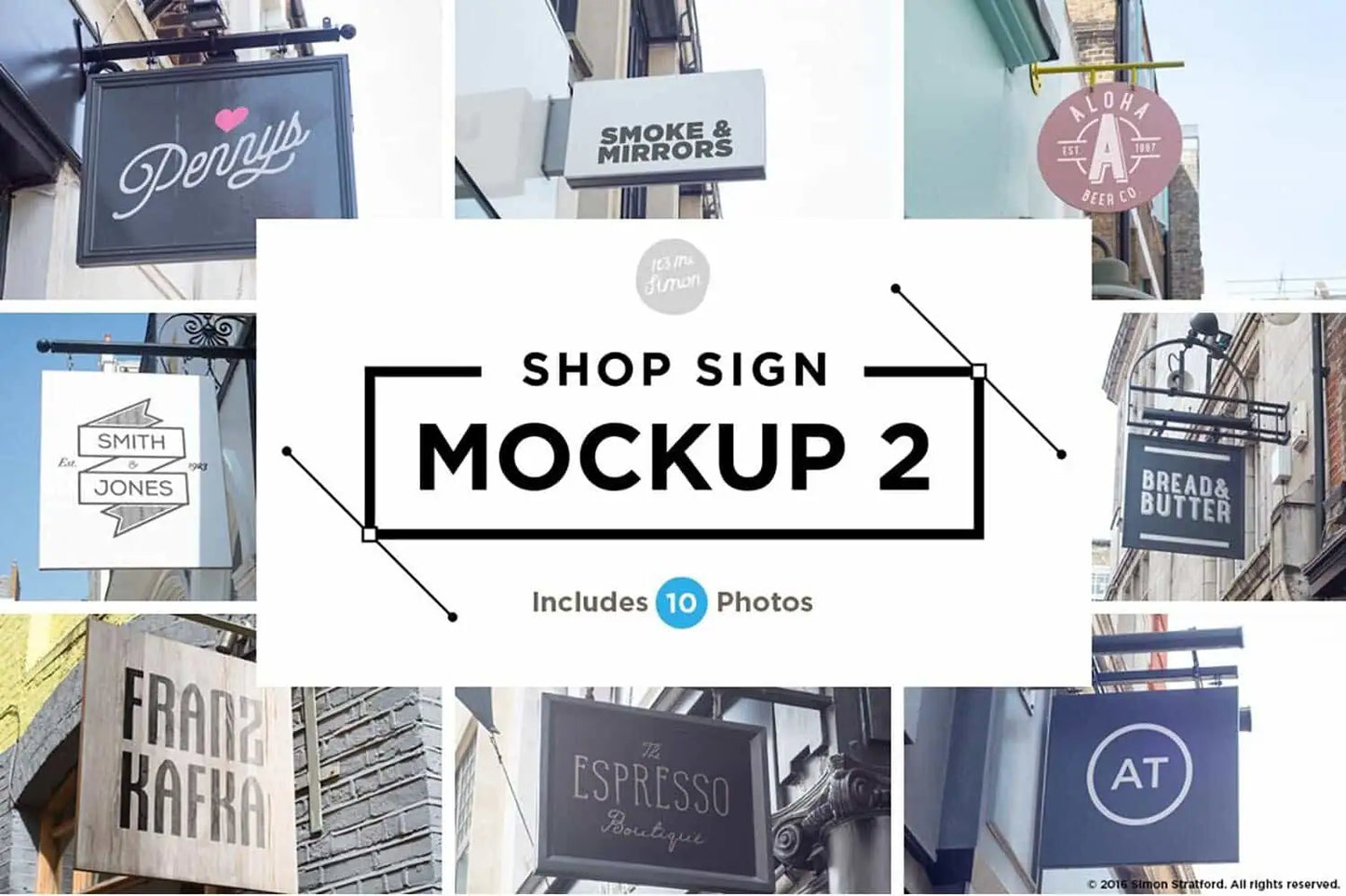 Shop sign mockup 2 Photoshop mockup preview