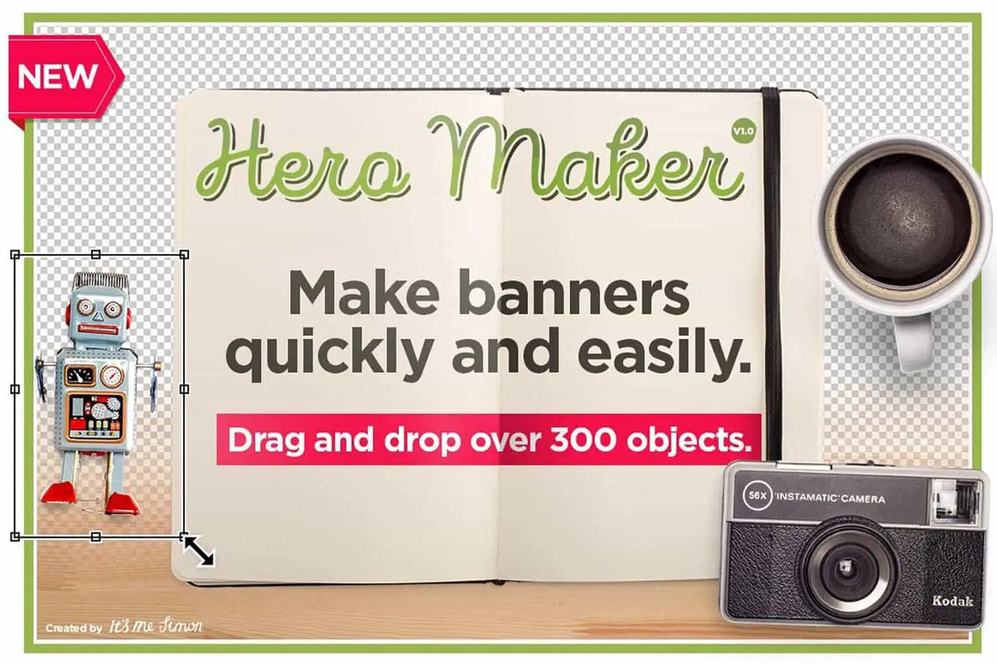 Hero maker mockup scene creator Photoshop mockup preview