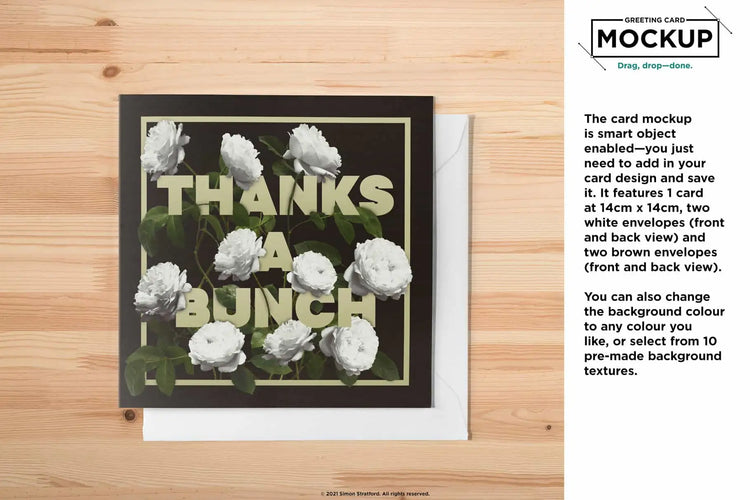 Square greeting birthday card mockup mockup example 4