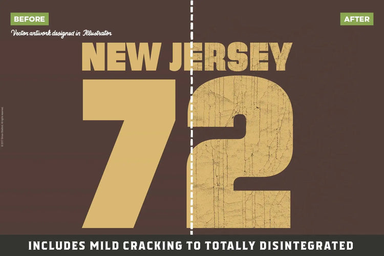 Vintage plastisol cracked illustrator texture example 8