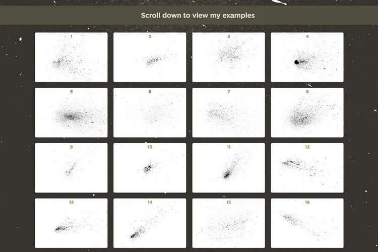 Paint Brush Splatter Set texture example 5
