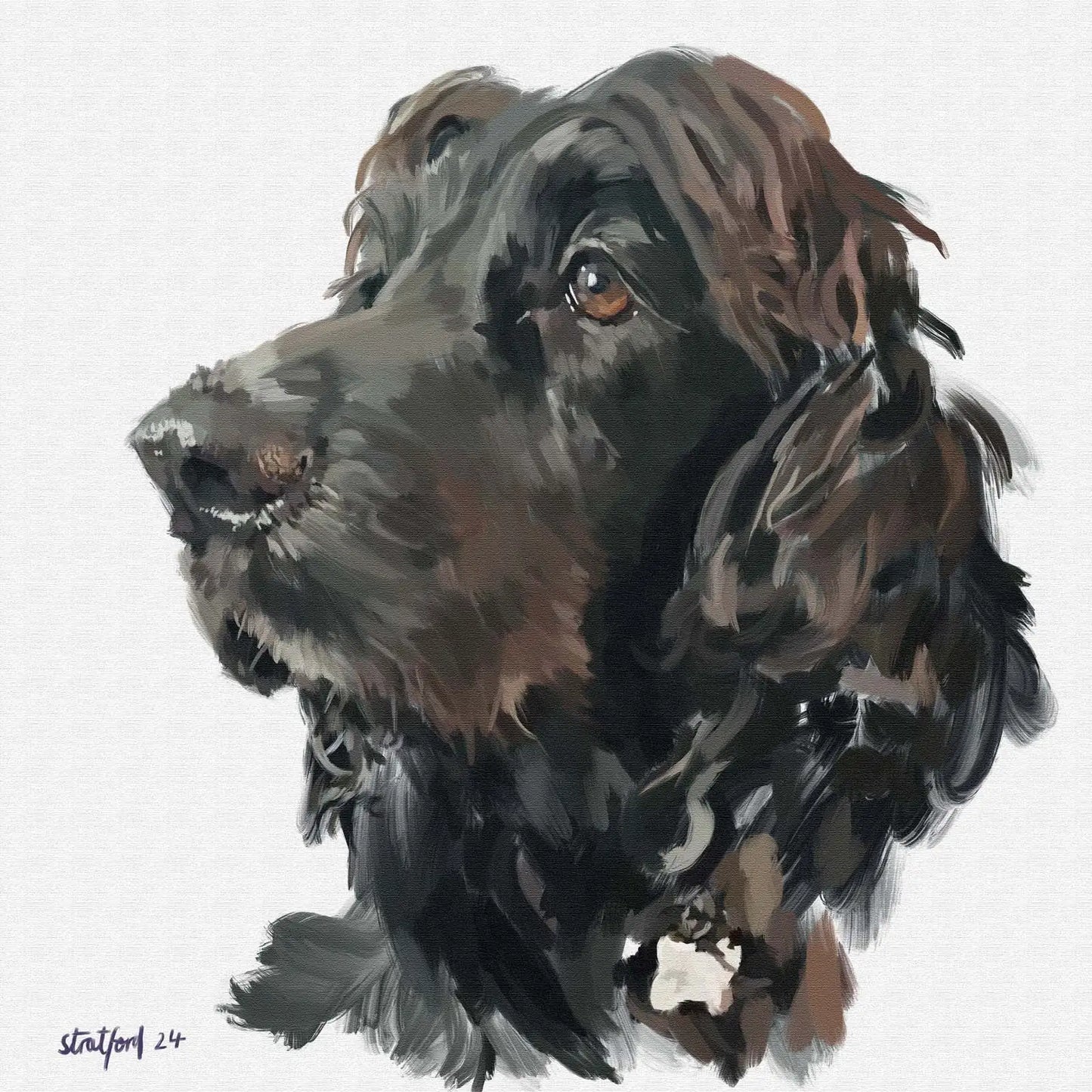 Expressive custom dog portrait example 1 by Simon Stratford