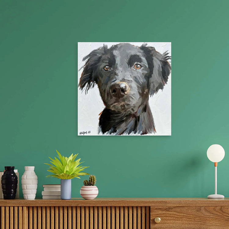 Expressive custom dog portrait example 8 by Simon Stratford