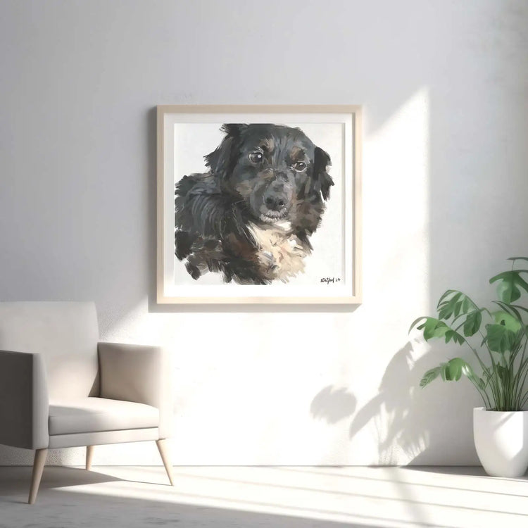 Expressive custom dog portrait example 9 by Simon Stratford