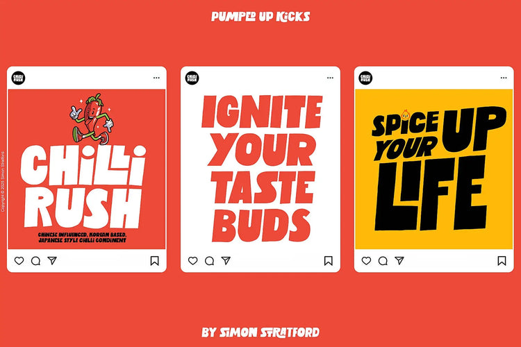 Pumped Up Kicks font used in social-media graphics