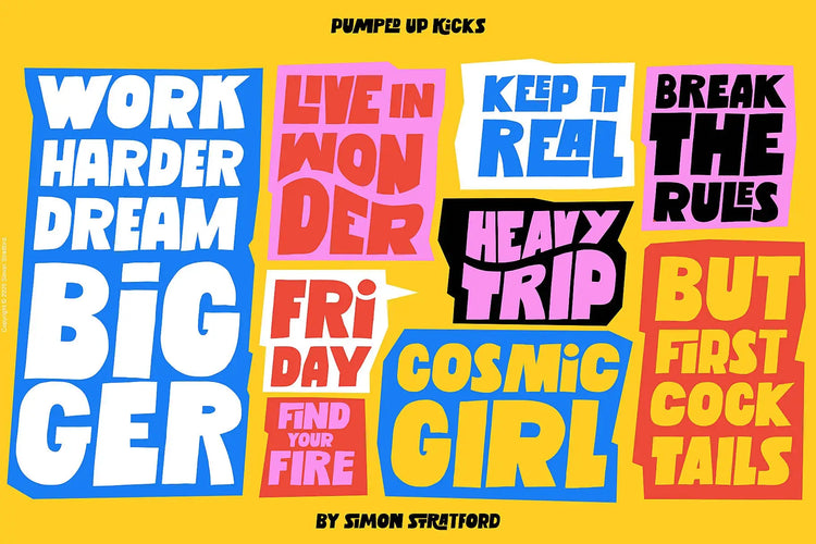 Pumped Up Kicks font design example 20