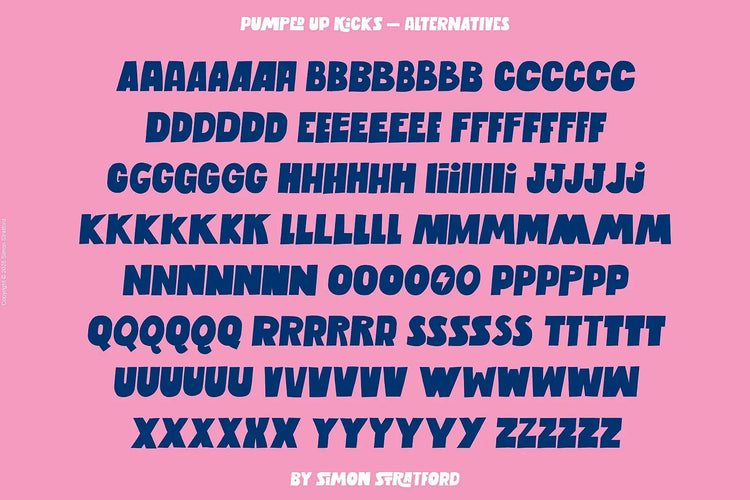 Pumped Up Kicks font stylistic alternatives