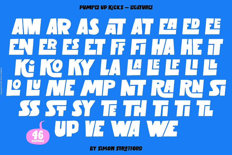 Pumped Up Kicks font OpenType features