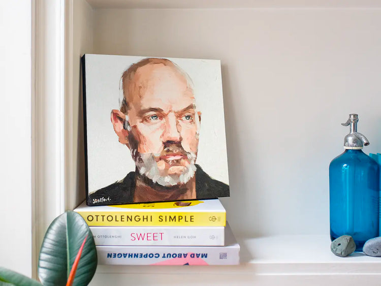 Michael Stipe painting displayed as 30 × 30 cm wall art