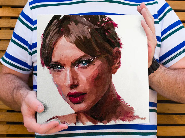 Taylor Swift mixed-media wall art by Simon Stratford
