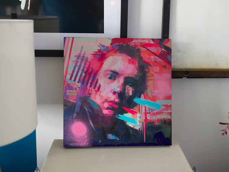 Limited-edition Johnny Rotten painting by London artist Simon Stratford