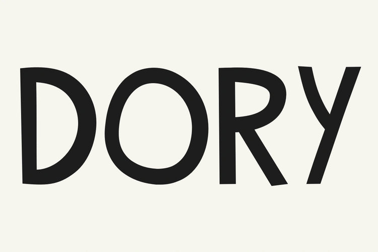 Hunky Dory playful sans serif font showing the word DORY