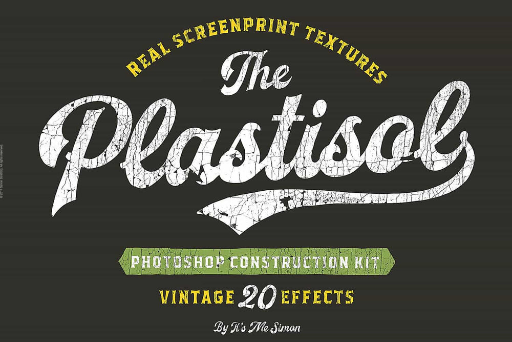 Vintage plastisol cracked textures