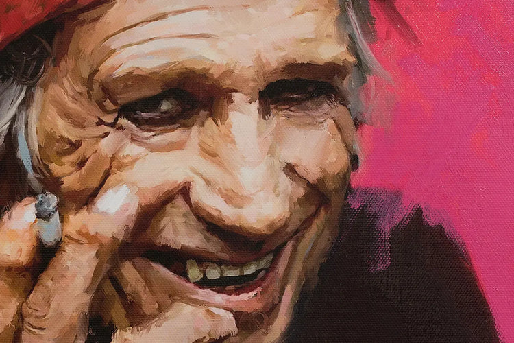 Limited-edition Keith Richards painting by London artist Simon Stratford
