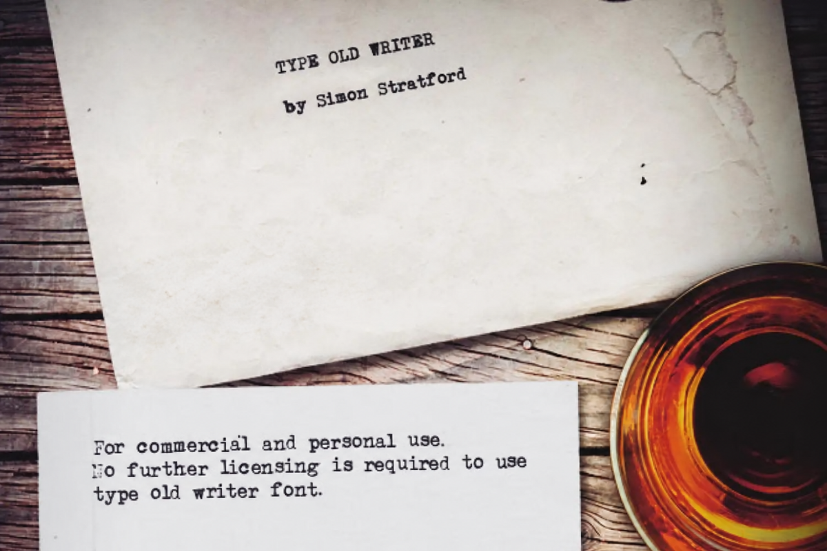 Type Old Writer authentic vintage typewriter font specimen
